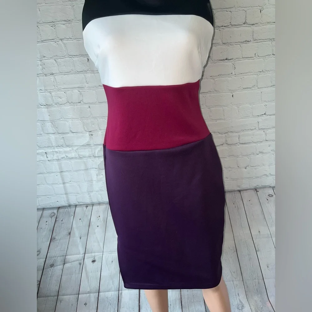Alexia Admor Purple, White & Black Sleeveless Dress size S - Picture 3 of 7
